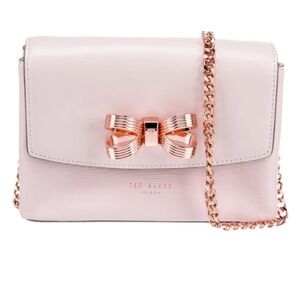 Ted Baker London Leorr  Light Pink Shoulder Bow Bag & Rose Gold Hardware-Rare